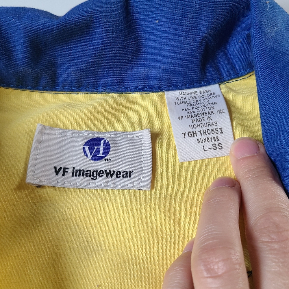 Casual Blue and Yellow Button Down Shirt - Picture 2 of 4